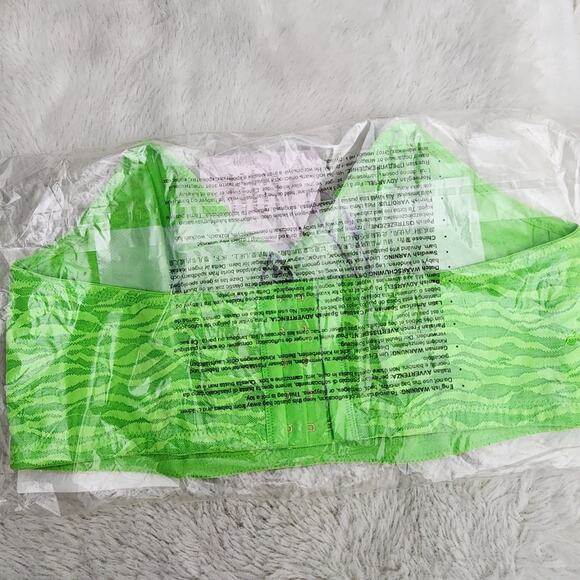 NEw Savage x Fenty Curvy All Over Me Lace Bandeau Bralette Green Tea 1X - Picture 9 of 10